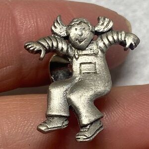 Vintage Pewter Pin with whimsical Child Figure by Jonette Jewelry